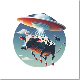 Cow-napped: When Aliens Take Farm Animals Posters and Art